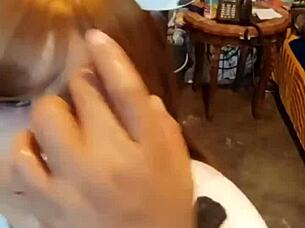 Watch this hot latina ride in cowgirl on shaved pussy