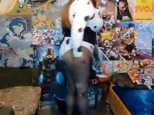 Watch this hot latina ride in cowgirl on shaved pussy