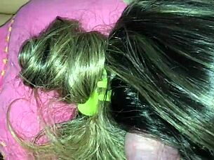 watch this long hair hairjob number three