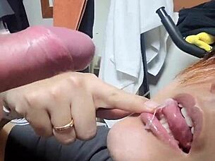 receiving big cock facial after sucking in gay encounter