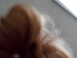 this blonde slut gives an amazing blowjob and ends up getting a huge facial all over her pretty face.