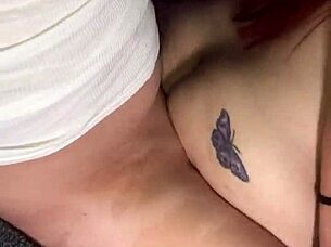 Wife practices riding cock cowgirl style.