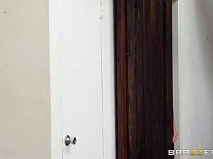 Karlee Grey takes Jessy Jones' monster cock in her pussy from behind