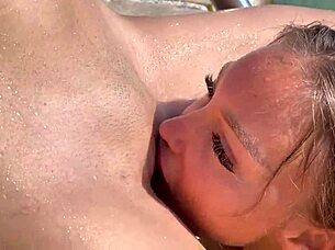 Monika Fox and Regina Moonshine Hint at Lesbian Fun with Big Tits in Public