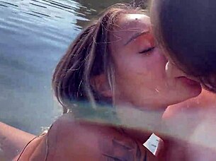 Monika Fox and Regina Moonshine Hint at Lesbian Fun with Big Tits in Public