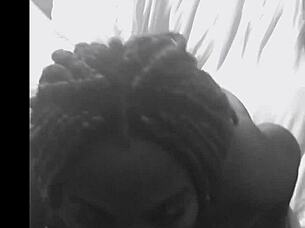 ebony deepthroat blowjob on monster cock