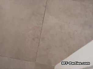 Post Volleyball, Teens In Foursome With Dirty Coach Squirt And Suck!