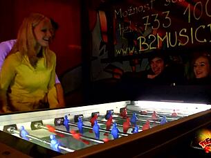 agata gets public anal in video game room