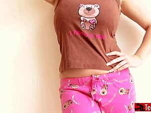 Curvy Blonde Teases With Her Huge Boobs