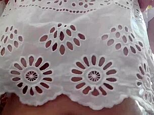 Cute Stepsister Plays With Her Huge Natural Tits After School, Reaching Intense Orgasm