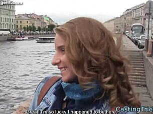 Casting amateur's tight cunt gets fucked