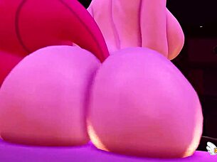 pinkie pie gives jerk off instructions in hentai cartoon, big ass on display.