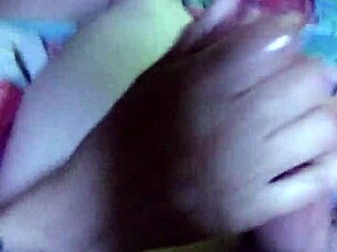 wife jerks off husband, squirting everywhere during orgasm