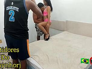 A delicious little girl from Rio de Janeiro enjoys orgy with well-endowed guy in public