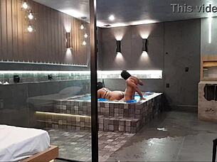 Wild Bath Sex: Brunette Can't Handle Monster Cock in Intense Muff Diving