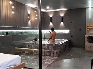 Wild Bath Sex: Brunette Can't Handle Monster Cock in Intense Muff Diving