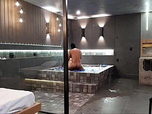 Wild Bath Sex: Brunette Can't Handle Monster Cock in Intense Muff Diving