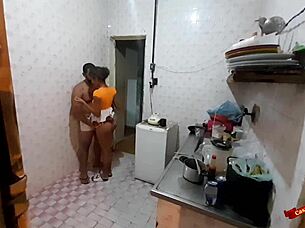 Fucking my stepdaughter in the kitchen, anal with teen 18+ latina, oops