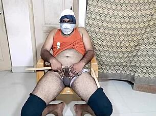 Upside ass gets handjob from black cock!