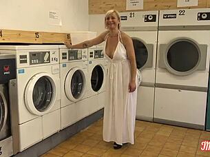 Kim the French cougar handles two hard cocks expertly!