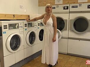 Kim the French cougar handles two hard cocks expertly!