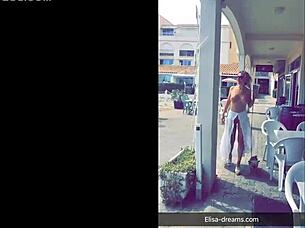 Outdoor nude flashing in Cape D'Agde August 2017.