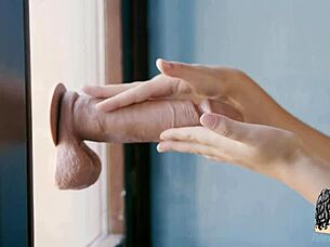 Valentina nappi teases in clear latex dress before huge dildo masturbation solo