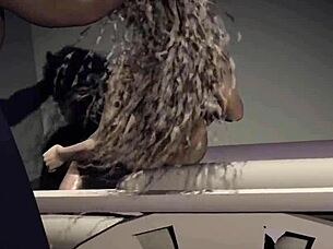 Deborah moans loudly during intense cartoon sex scene remake