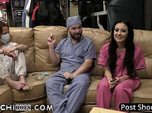 patient blaire celeste orgasms on vibrator in doctor's office