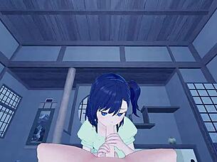 Pov Nighttime Sex With Hikage Miyauchi In Doggystyle, Missionary, And Anal Positions.