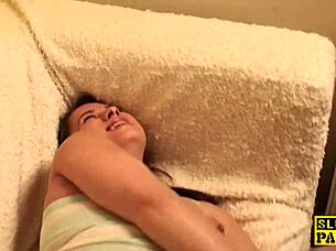 British Babe Aroused by Anal Foot Worship