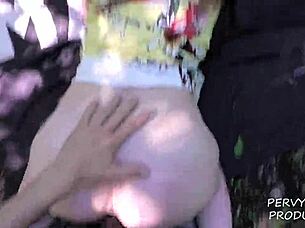 Hey, check out this pov redhead getting fucked in the woods, public sex and all.