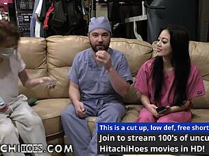 patient blaire celeste orgasms on vibrator in doctor's office