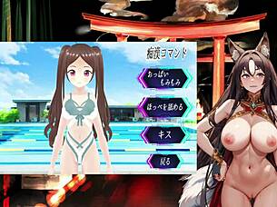 playing the pako pako train game with night fox kodama, getting touchy in the car.