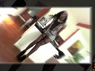 randy shemale strokes her black cock?