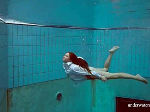 Big tits redhead lola nude underwater in pool juicy teen ex girlfriend vibes 😍