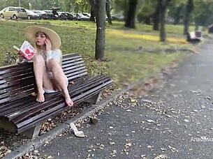 Wife Flashing Pussy In Park Without Panties