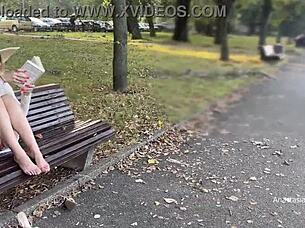 Wife Flashing Pussy In Park Without Panties