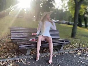 Wife Flashing Pussy In Park Without Panties