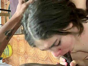 Intense Sloppy Deepthroat Action with Young Teen