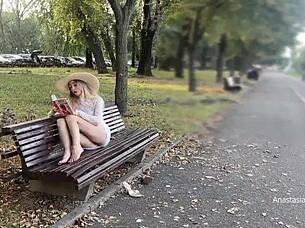 Wife Flashing Pussy In Park Without Panties