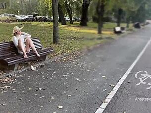 Wife Flashing Pussy In Park Without Panties