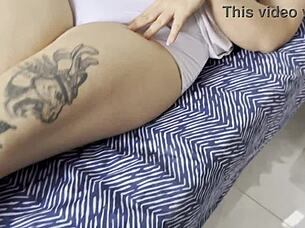 Latina Girlfriend Shows White Panties Marking Pussy