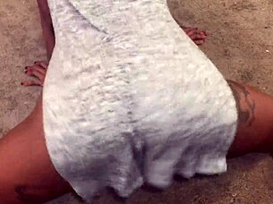 Girl twerks under skirt in upskirt view