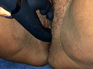 Ebony Wife Plays with Toys