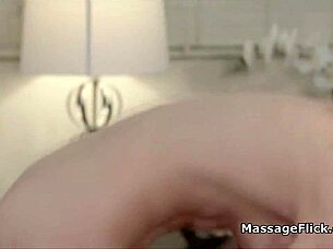 blonde teen client gets massage from masseuse