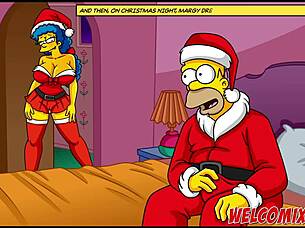 Christmas gift: wife to beggars in Simpsons hentai 😈