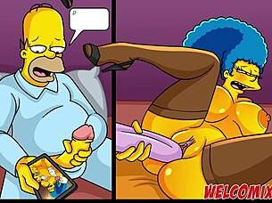 Christmas gift: wife to beggars in Simpsons hentai 😈