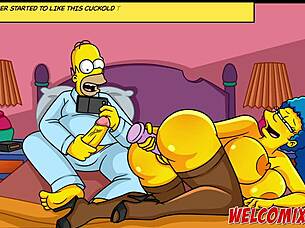 Christmas gift: wife to beggars in Simpsons hentai 😈