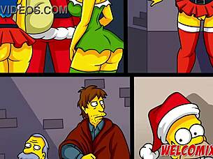 Christmas gift: wife to beggars in Simpsons hentai 😈
